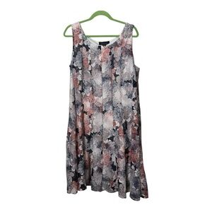 Perceptions Multicolor Floral Midi Dress - 1x